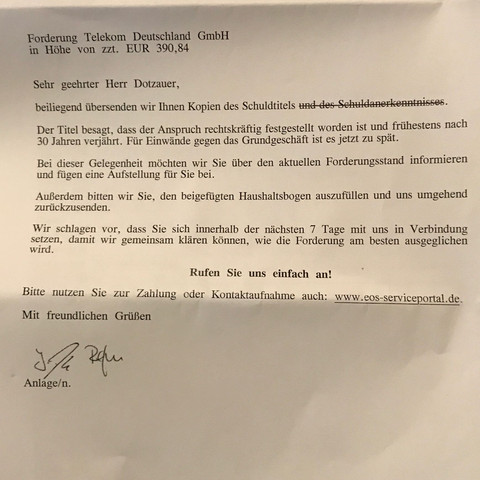 Letzte Aufforderung Zur Zahlung