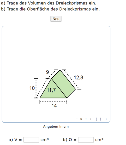 Wie berechnet man das Volumen und die Oberfläche des Dreieckprismas?