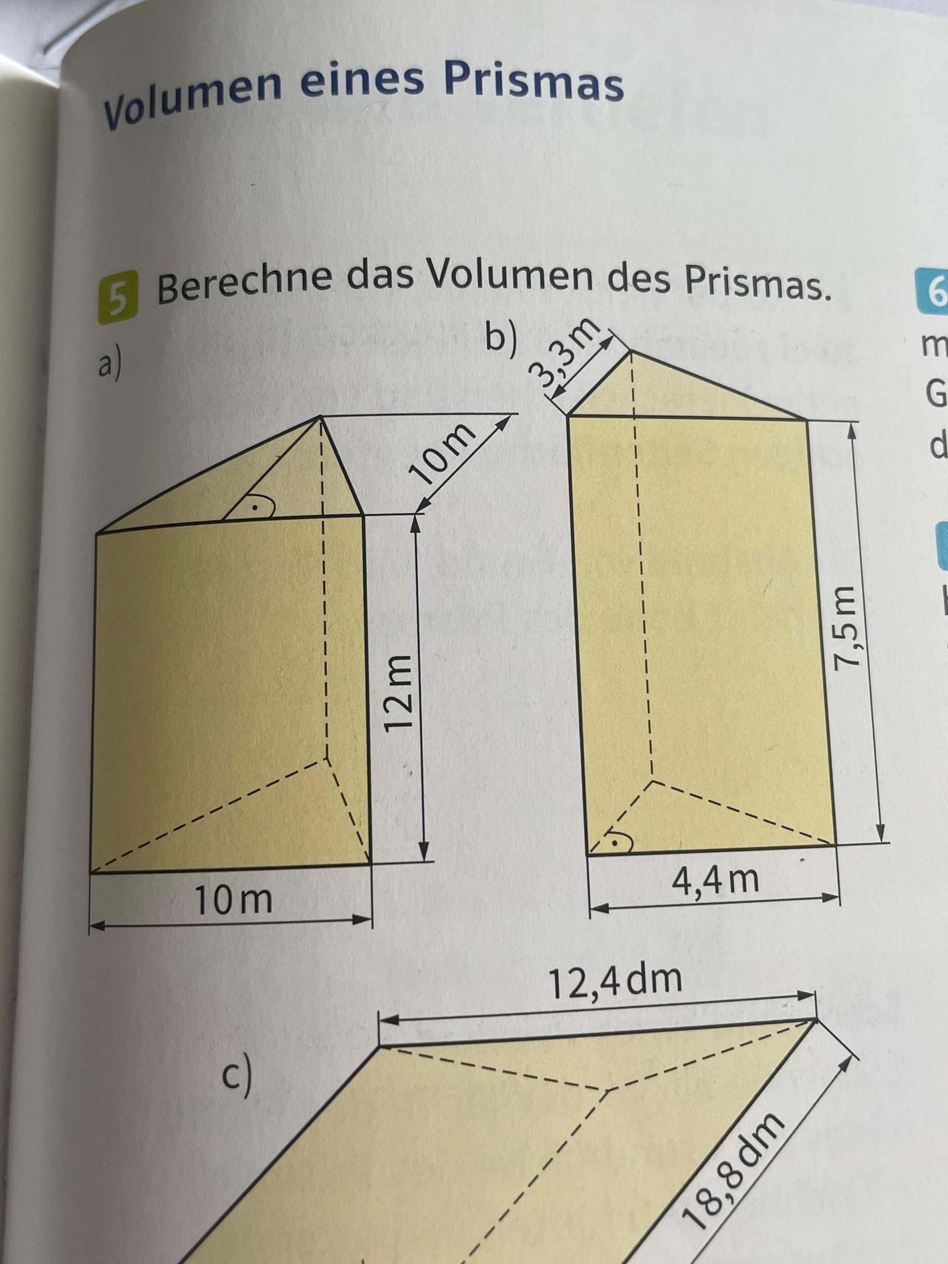 Volumen eines Prismas? (Mathematik, rechnen)