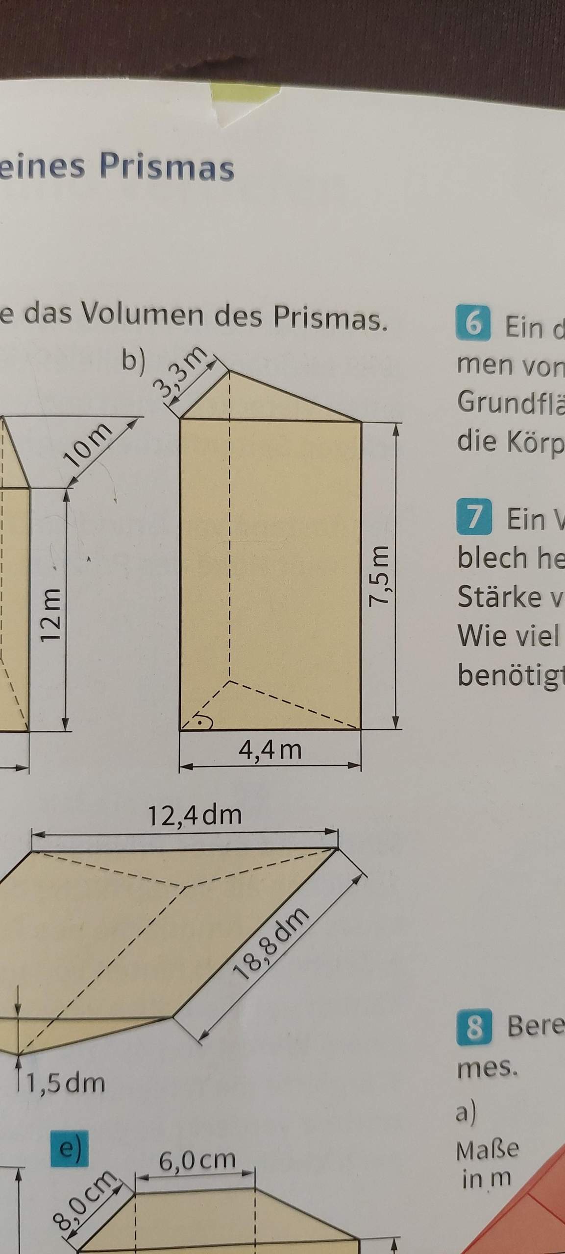 Volumen eines prismas? (rechnen, Prisma)