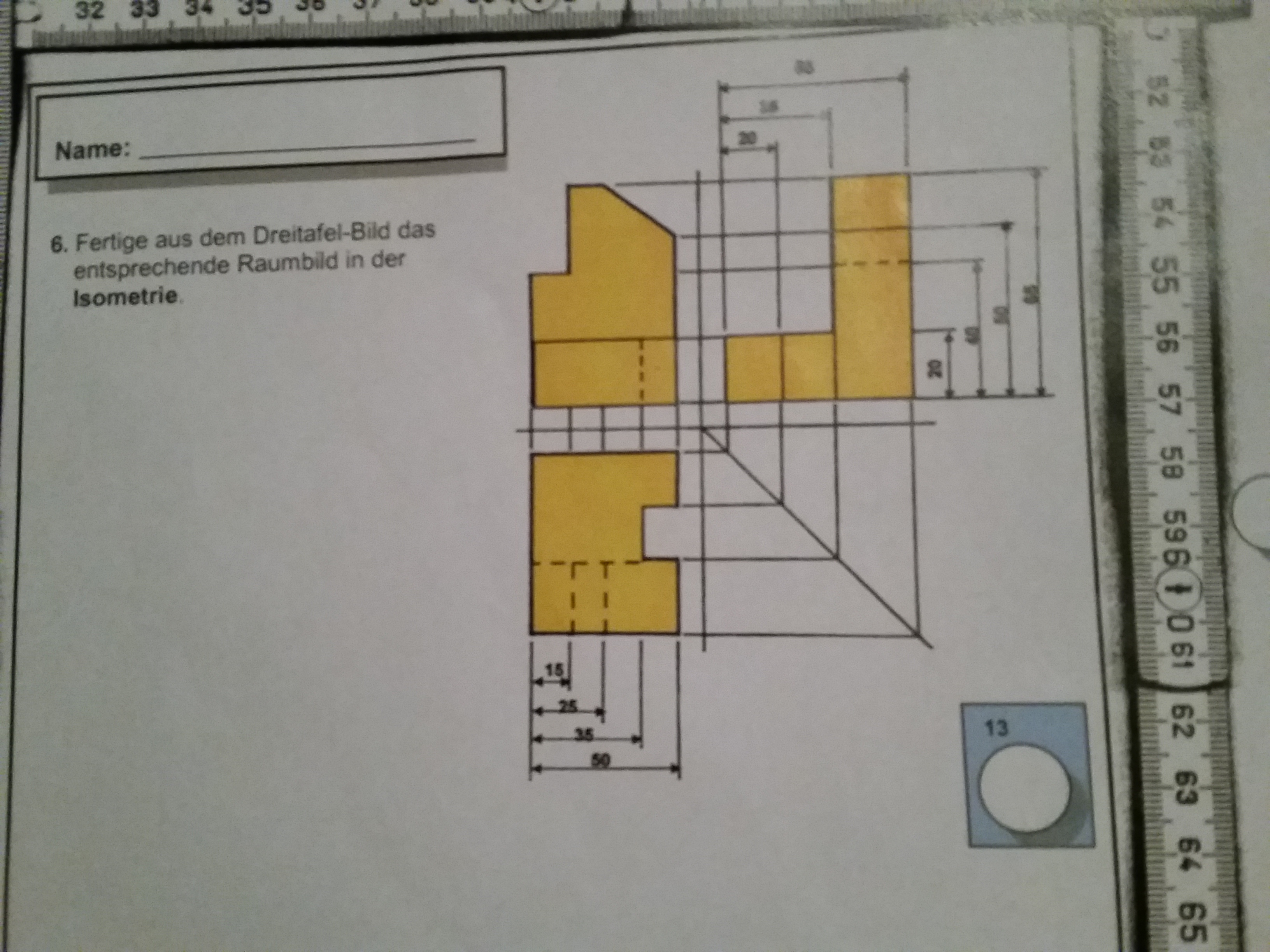 Von Dem Dreitafelbild Zur Isometrie Hilfe Schule Technik Arbeit