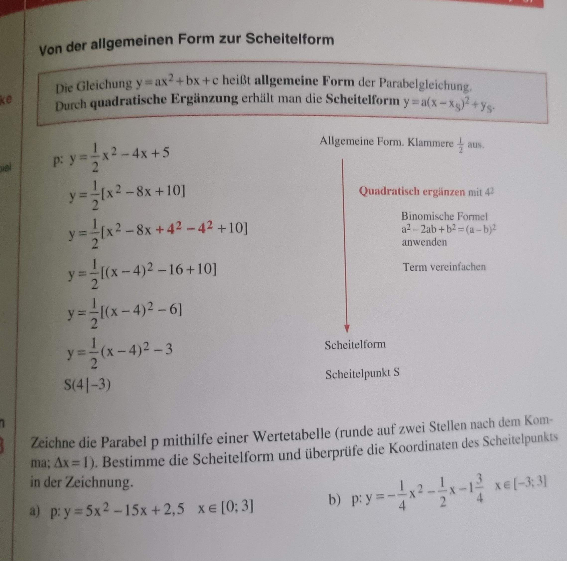 von der allgemeinen form zur faktorisierten form