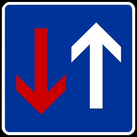  - (Straßenverkehrsordnung, Schild, Gegenverkehr)