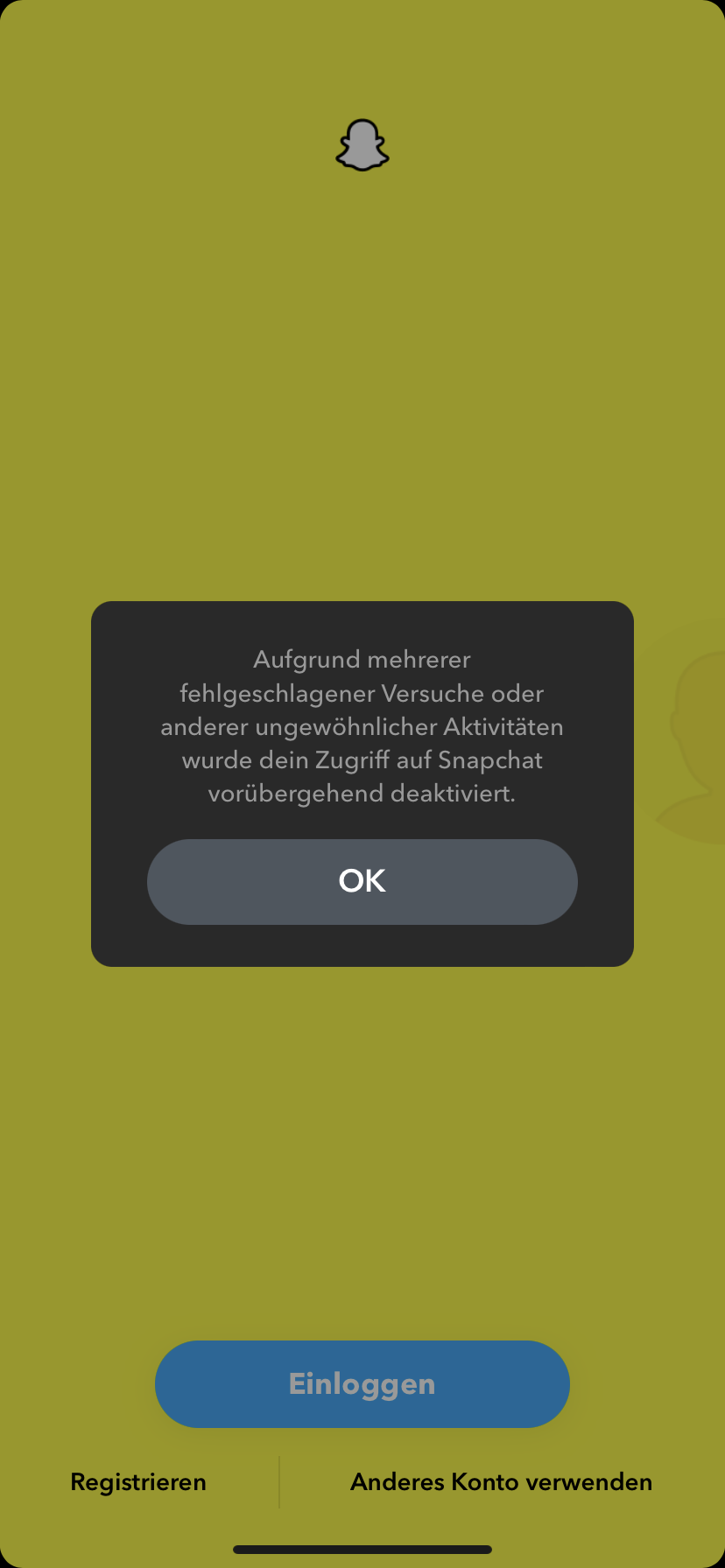 Vorübergehend auf Snapchat gesperrt worden. Wie lange dauert es? (Sperre, sperre umgehen)