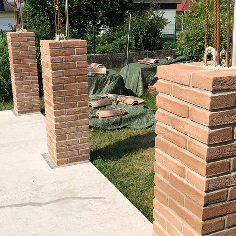 Wand mit offener seite - (Wand, gartenhaus, Ziegel)