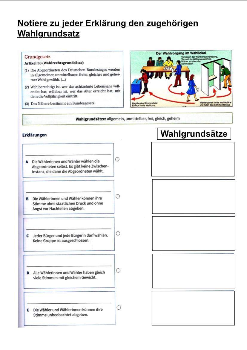 Wahlgrundsätze und ihre erklärungen? (Computer, Schule, Politik)