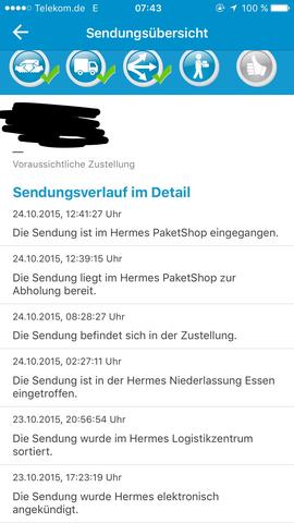 Wann bekomme ich eine Benachrichtigung vom Hermes Paketshop? (Bestellung)