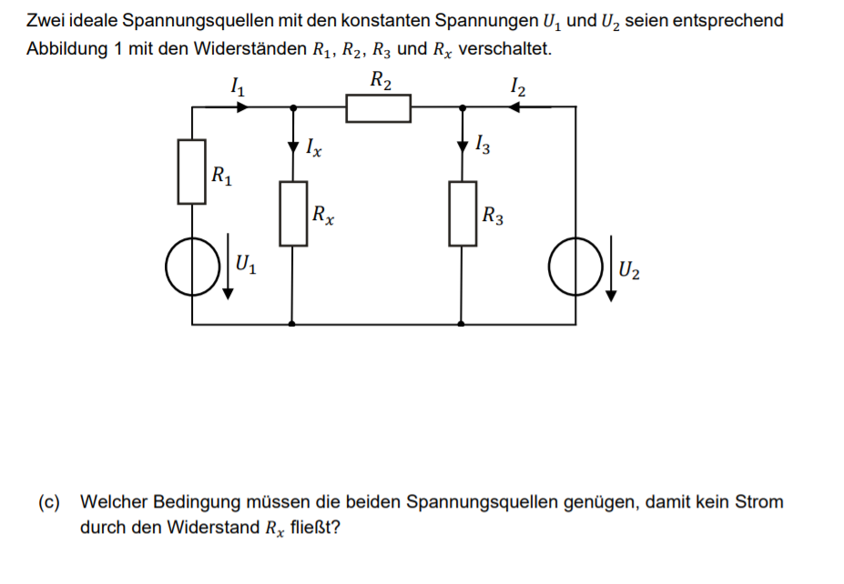 Wann fließt kein Strom durch den Widerstand? (Physik, Spannungsteiler)