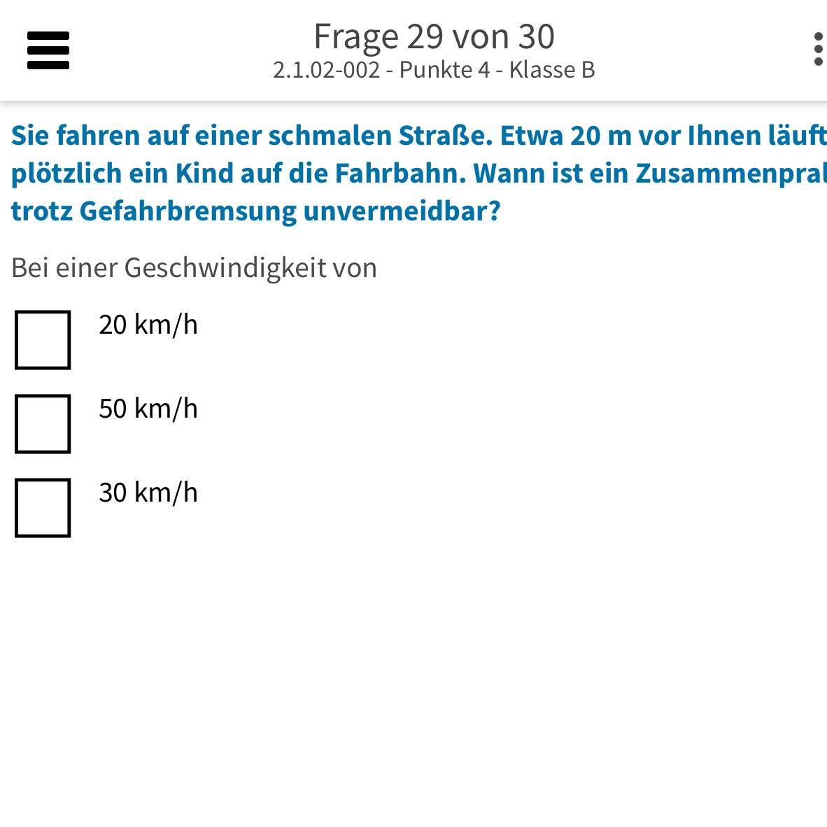 Wann ist ein Zusammenprall unvermeidbar? (Fahrschule)