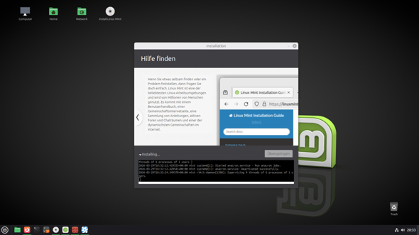 Wann ist Linux Mint mit der Installation durch das dauert schon Über ...