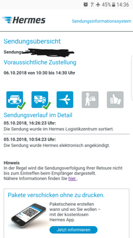 Wann kommt Hermes Paket in der Regel? (Versand, Notebooksbilliger)