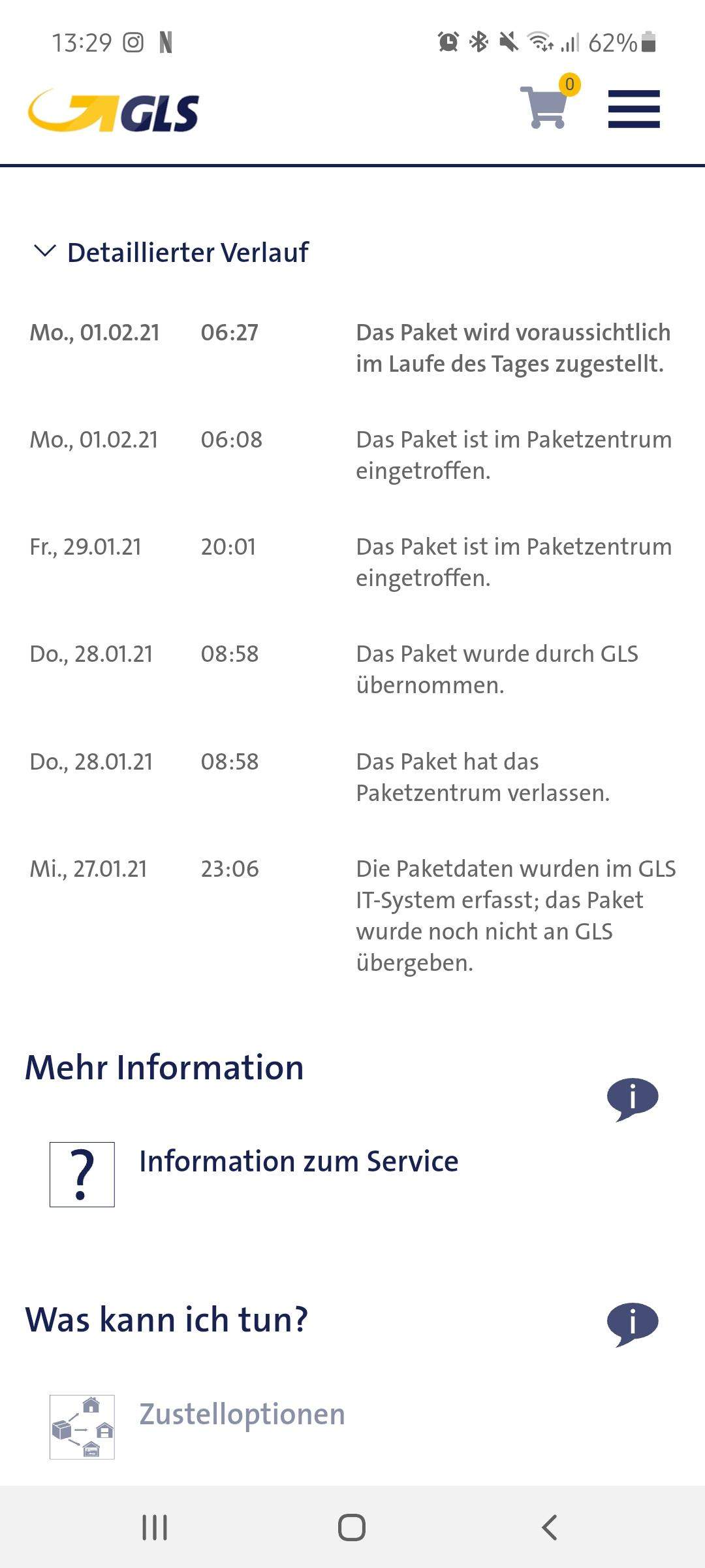 Wann liefert GLS? (Paket)
