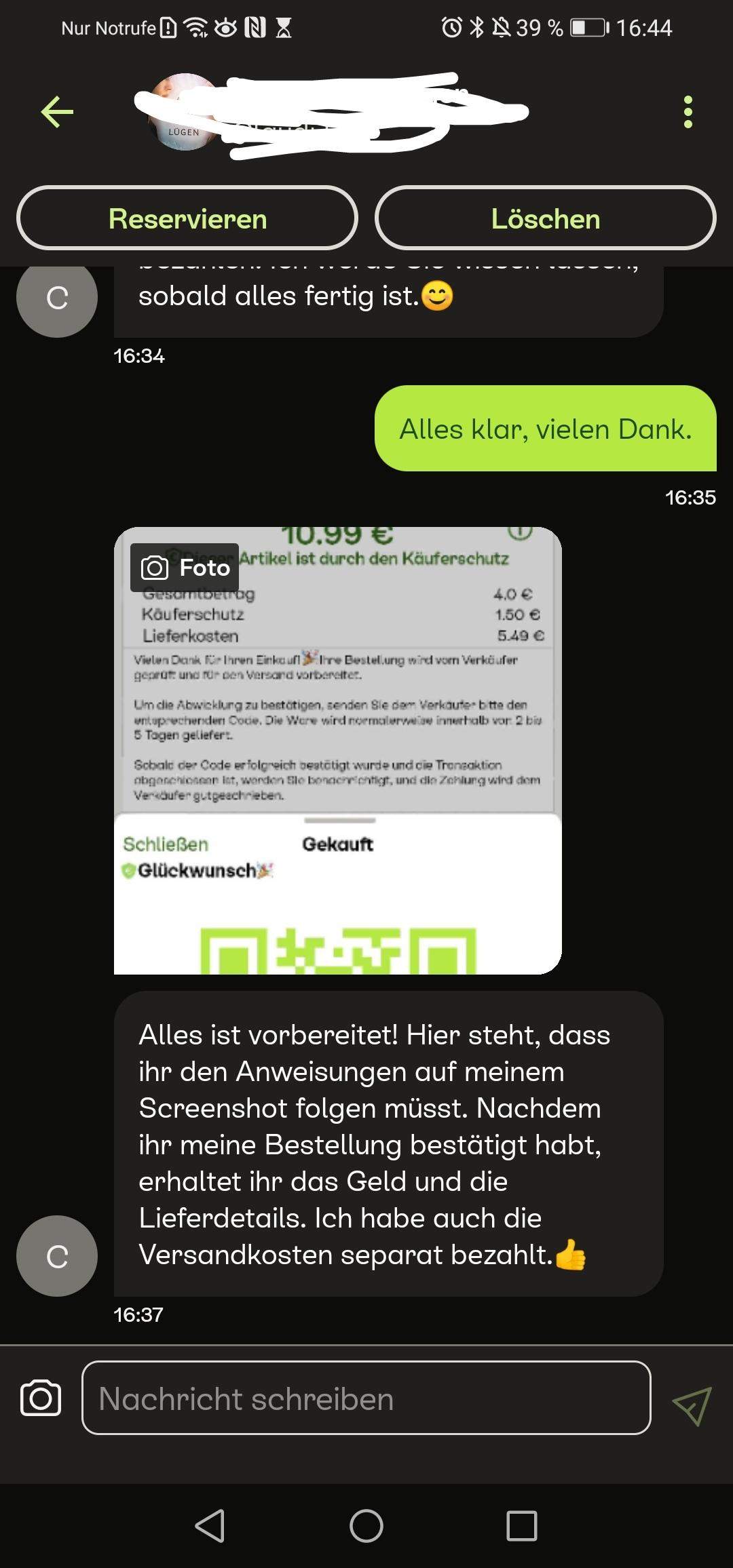 Wann sehe ich ob jemand einen Artikel auf Kleinanzeigen gekauft hat? (eBay, Bestellung, Betrug)