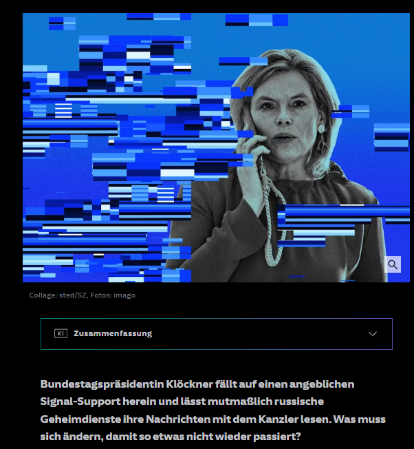 War es zu erwarten, dass Klöckner auf son billigen Phishing Trick ...