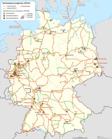 Höchstspannungsnetz Deutschland - (Wissen, Strom, Energieversorgung)