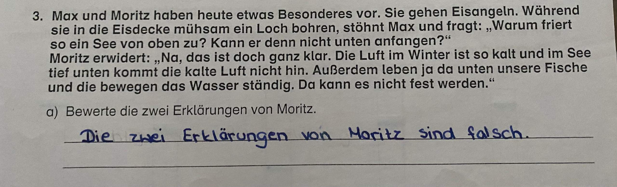 Warum gefriert der See oben? (Schule, Physik, Chemie)