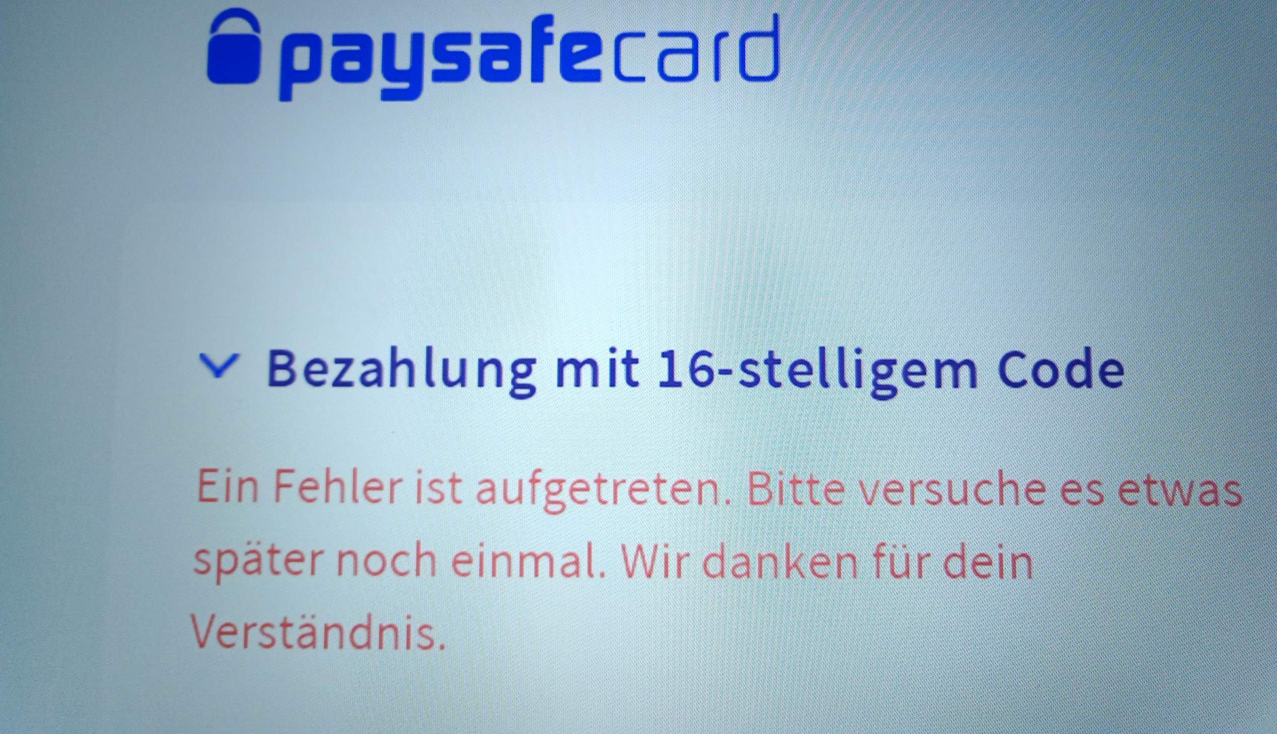 Warum geht dass nicht(Paysafecard)? (PlayStation 5)