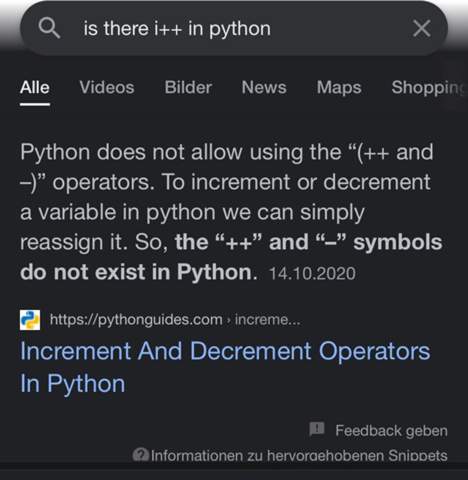 Warum gibt es i++ nicht in python?