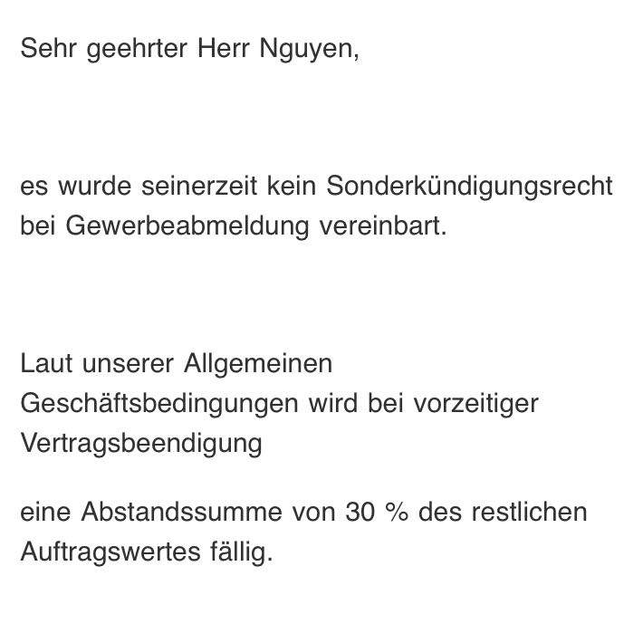 Warum habe keine Recht Sonderkündigung? (sonderkuendigung)