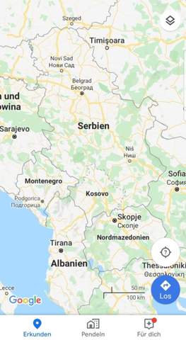 Warum ist die Grenze zwischen Kosovo und Serbien bei Google Maps gestrichelt?