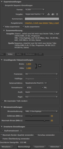 Premiere Export - (YouTube, Video, Videobearbeitung)