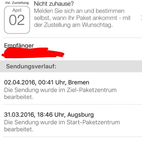 ...... - (Post, Paket, DHL)