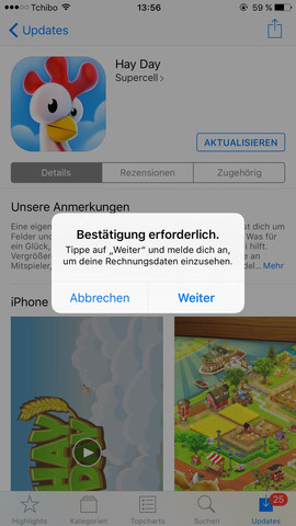 - (App, ios, Aktualisieren)