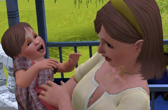 Sims 3 Kleinkind interagiert mit Sims 3 Mama - (Computerspiele, Sims 3)