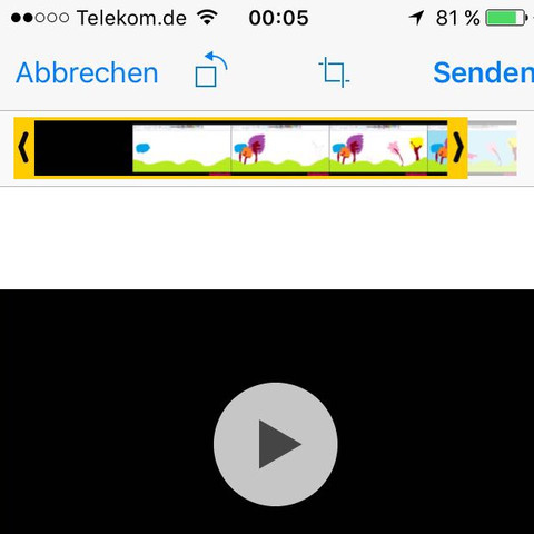 Der gelbe "Balken" begrenzt meine Video länge - (Video, WhatsApp)