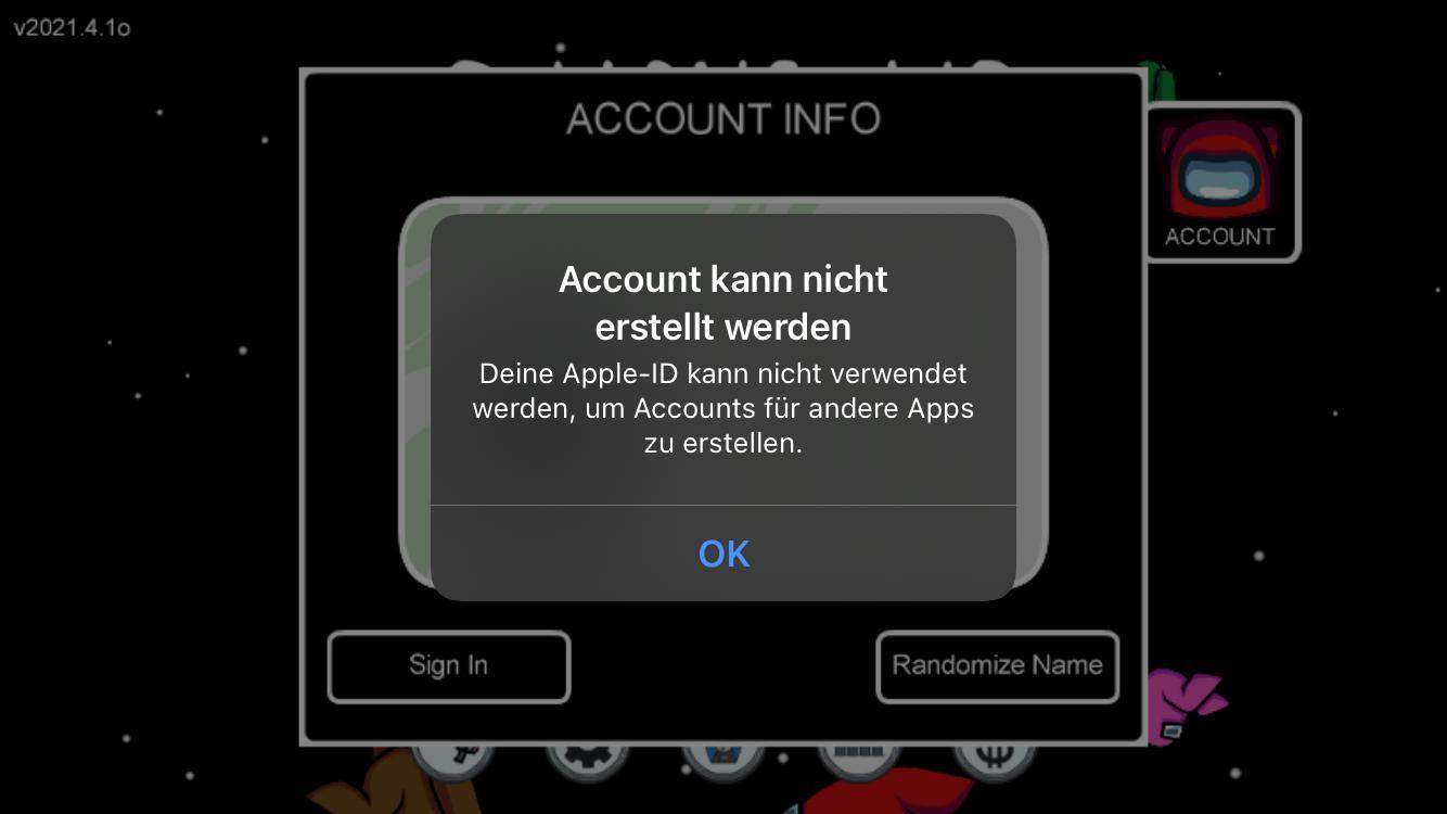 Warum kann ich mich bei Among US nicht anmelden? (Computer, Konto, iOS)