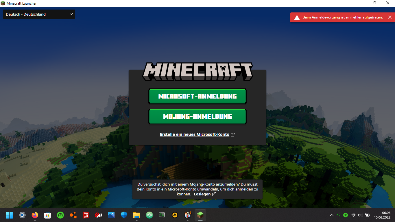 Minecraft Beim Anmeldevorgang Ist Ein Fehler Aufgetreten Warum kann ich mich im Minecraft launcher nicht anmelden? (Computer