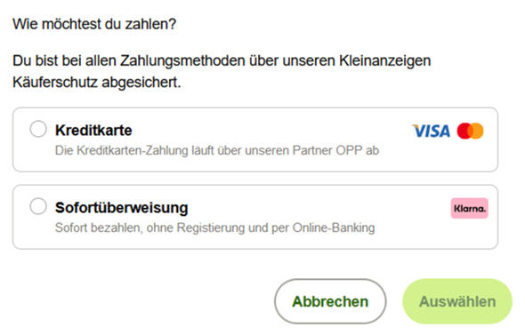Warum kann man bei Kleinanzeigen nicht bezahlen? (Bestellung, Rechnung)