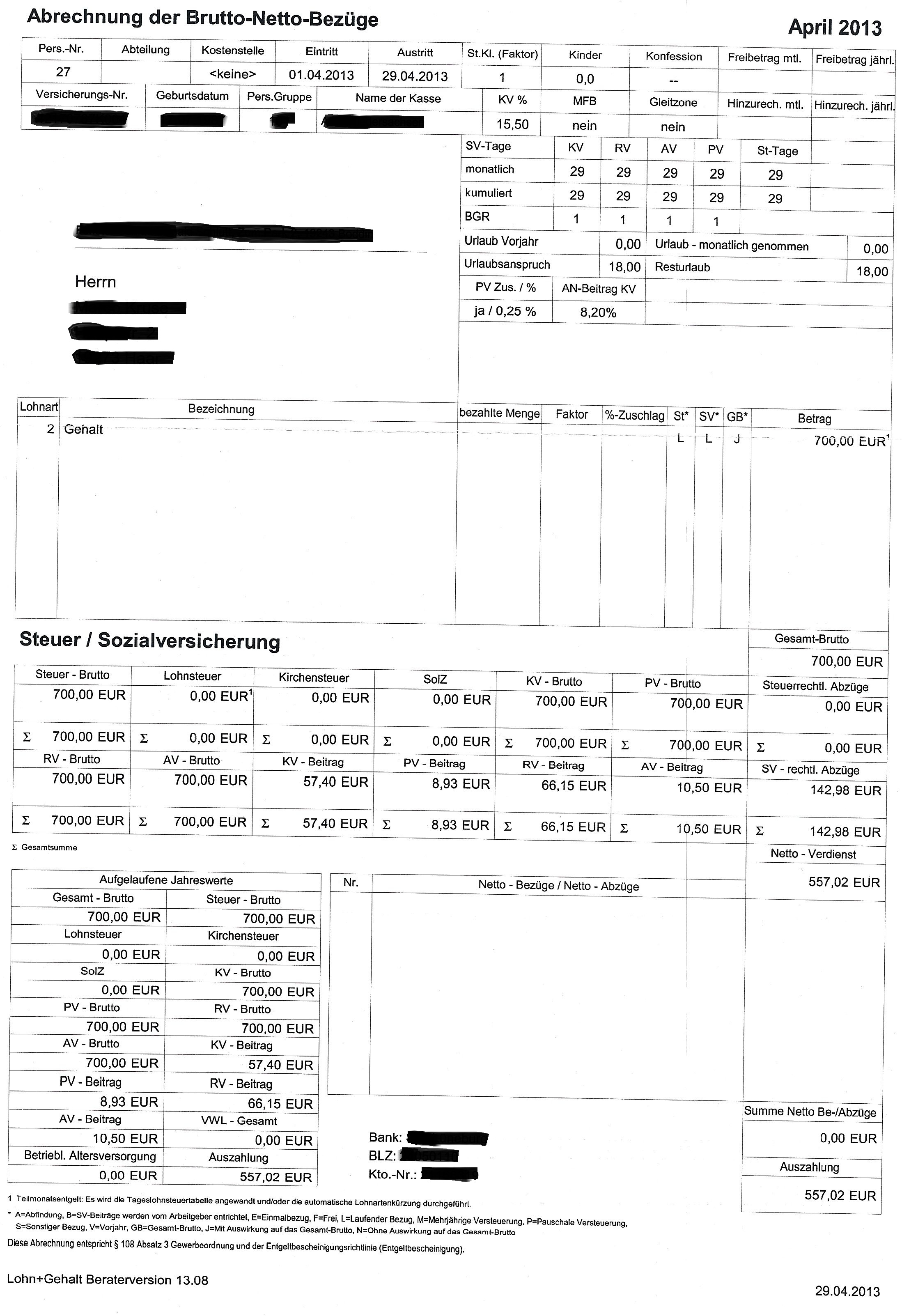 Warum Krankengeld innerhalb Probezeit nicht in Arbeitsbescheinigung u. Gehaltsabr.? (Kündigung ...
