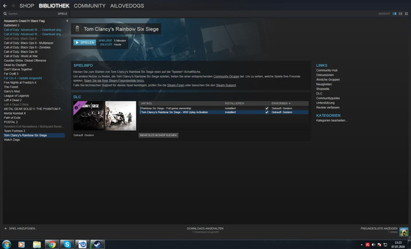 Und hier mein Steam Einkauf - (Rainbow Six Siege, Key, aktivieren)