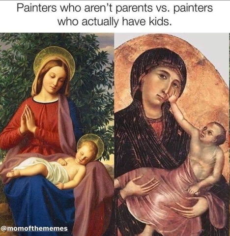Warum malen Künstler das Jesuskind oft mit einem überdimensionierten Leib und zu kleinem Kopf, auch wenn sie es besser wissen müssten?