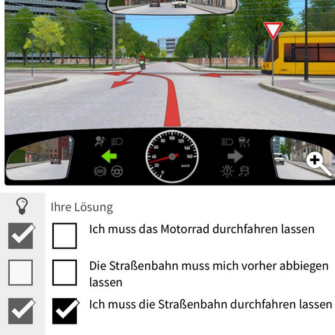 Warum muss ich das motorrad hier zuerst fahren lassen (theorieprüfung