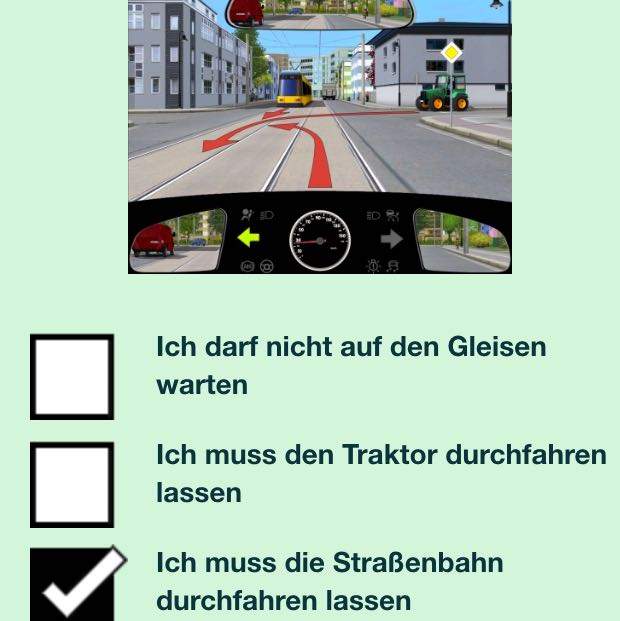 Warum muss ich den Straßenbahn durchfahren lassen? (Verkehr