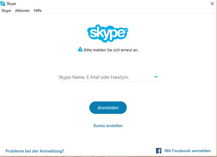 Warum muss ich mich bei skype