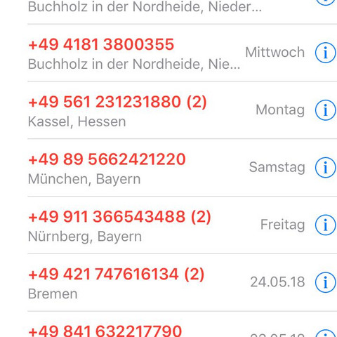 Diese Nummern  - (iPhone, Anruf)