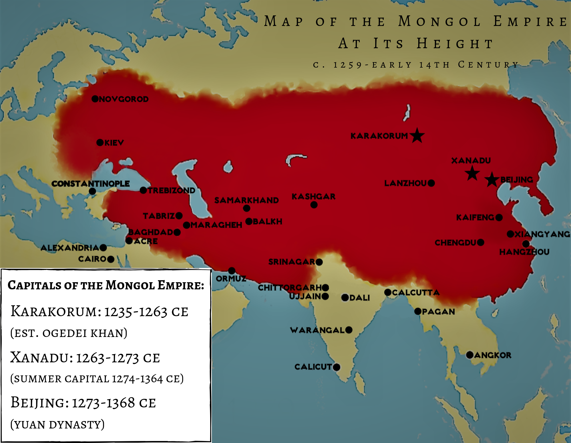 Karte des mongolischen Reiches