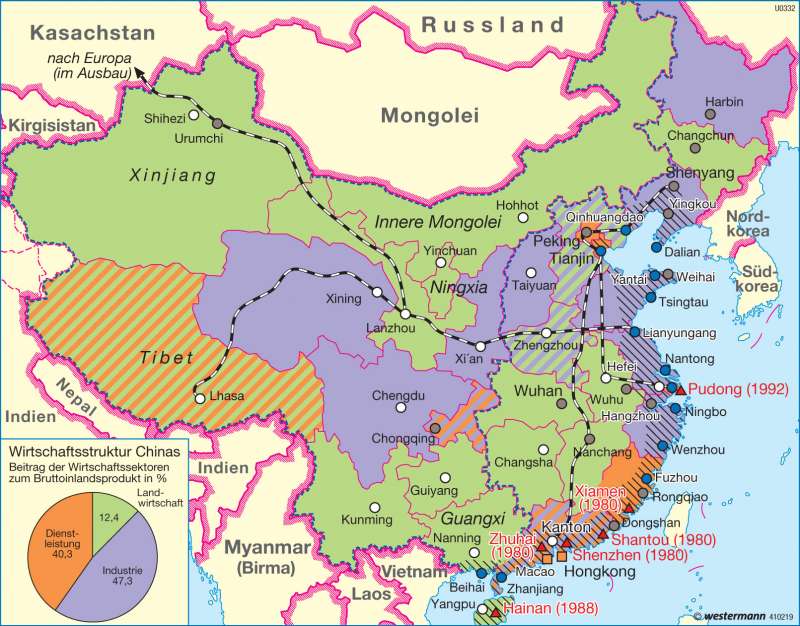 Warum wird die Landwirtschaft in China eher im Westen und Norden Warum wird die Landwirtschaft in China eher im Westen und Norden
