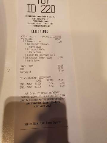 Warum Wird Hier 2x Mwst Berechnet Mcdonald S Finanzen Restaurant Mehrwertsteuer