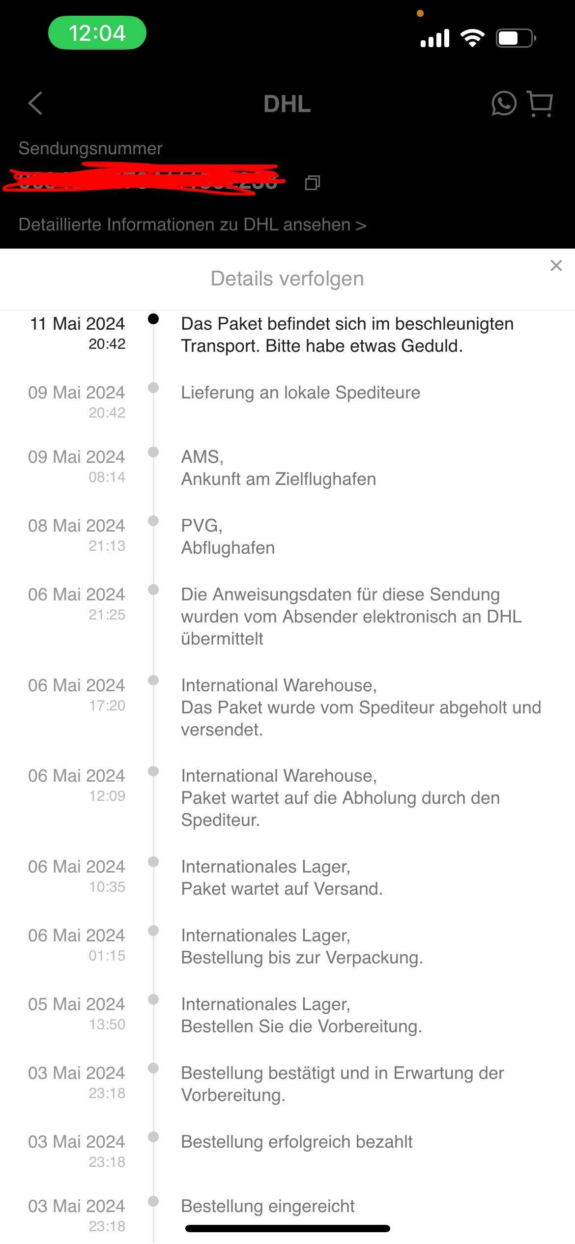 Warum wird meine SHEIN Bestellung nicht geupdatet? (Versand, DHL)