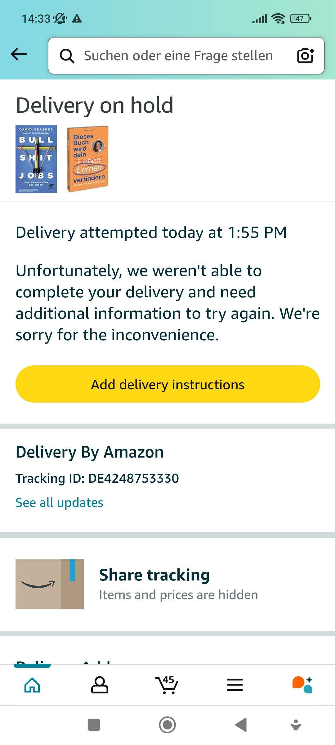 Warum wurde mein Paket nicht abgeliefert? (Amazon, Versand, Bestellung)
