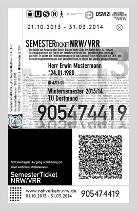 Das Ticketformat (11x17 cm) aus normalem Druckpapier - (Bahn, Ticket, Bus)