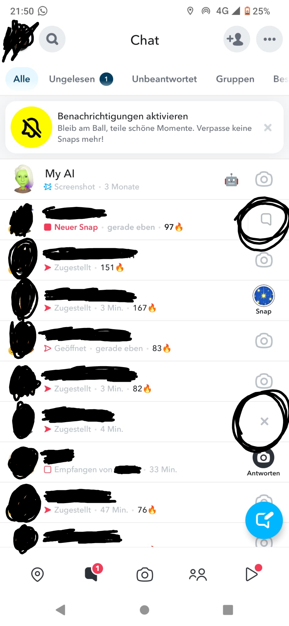 Was bedeuten die Zeichen auf Snapchat? (App)