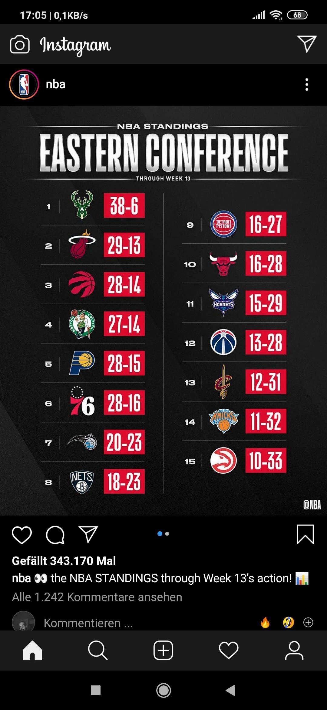 Was bedeuten diese zahlen beim basketball bzw Nba? (Sport)