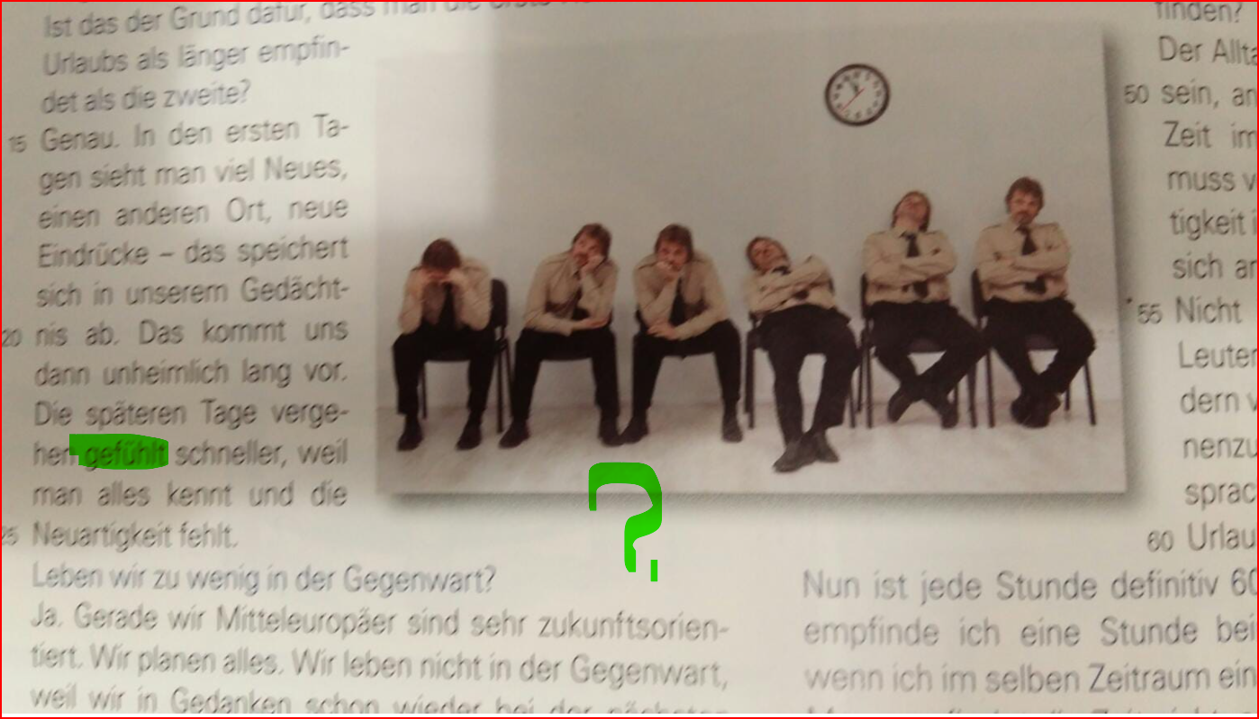 Was bedeutet ( gefühlt) hier? UND was wäre Synonym dafür? (Deutsch