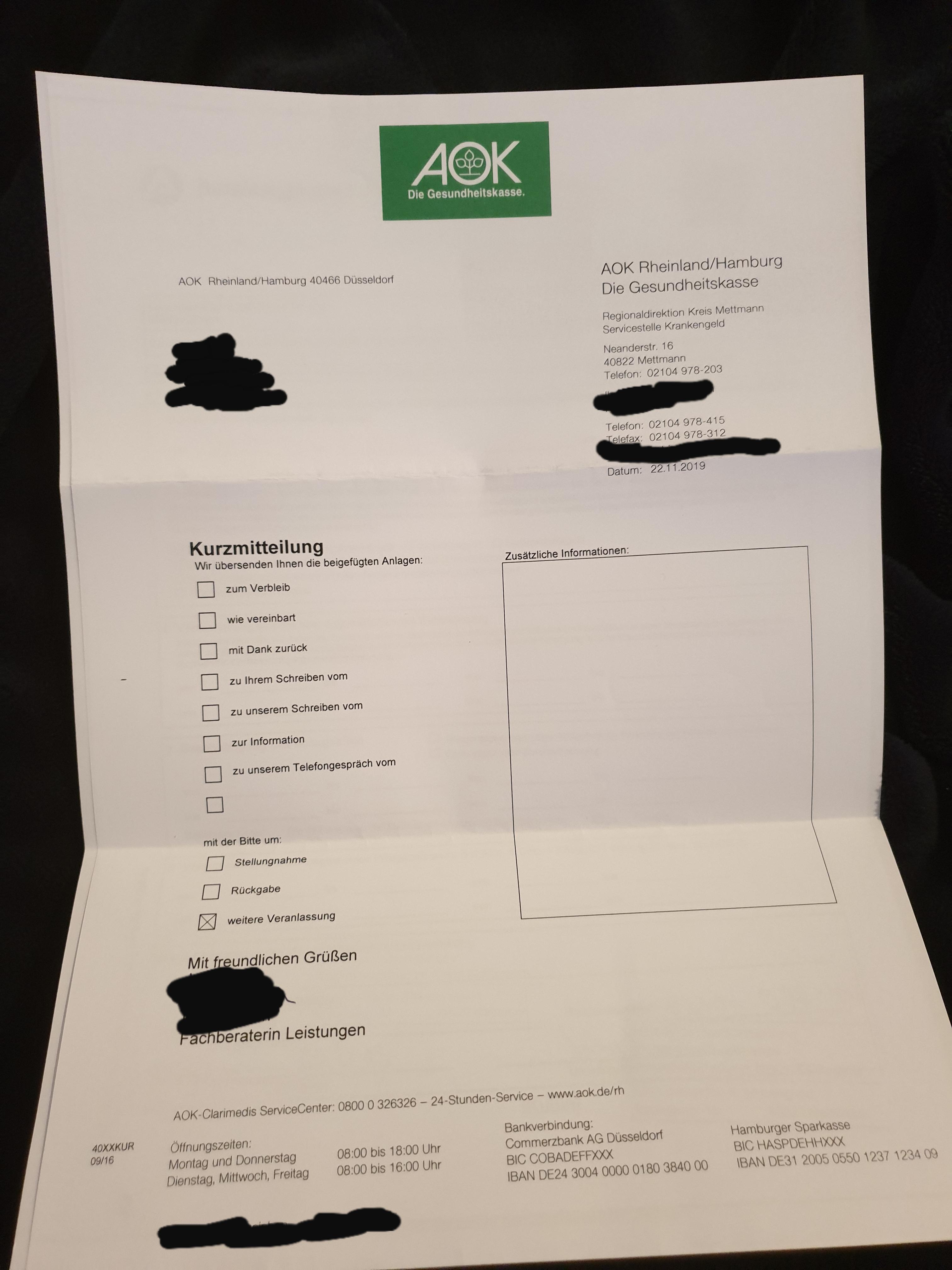 Was bedeutet : “mit der Bitte um weitere Veranlassung