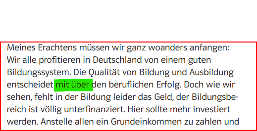 Was bedeutet ( mit über)? (Deutsch, Grammatik)